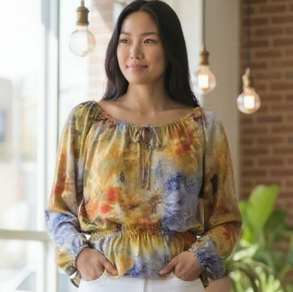 Calvin Klein Colorful Women's Blouse, Size XL - Picture 1 of 5